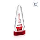 Cheswick Full Color on Alberton Base Red Obelisk Crystal Trophy