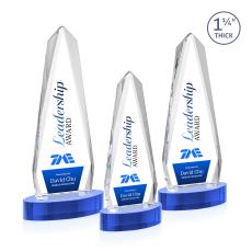 Cheswick Full Color on Alberton Base Sky Blue Obelisk Crystal Trophy - Custom Trophies