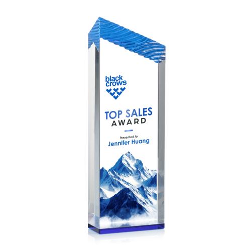 Awards and Plaques - Crystal Trophies - Hendrix Full Color Peaks Crystal Trophy