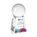 Crystal Ball Full Color Globe on Tall Base Crystal Trophy