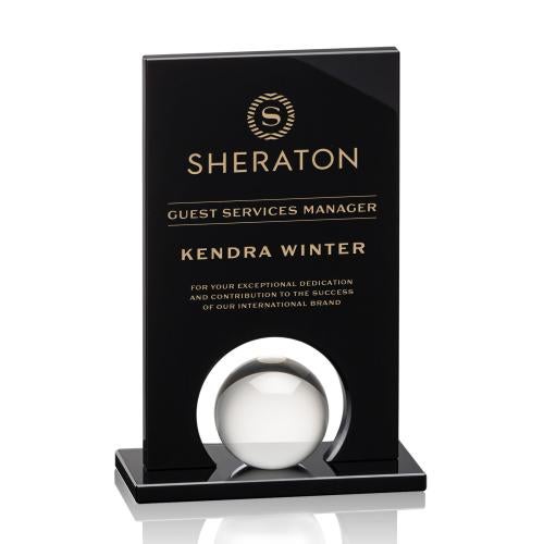 Awards and Plaques - Crystal Trophies - Cheng Black Rectangle Crystal Trophy