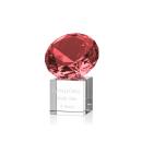 Diamond on Cube Ruby Crystal Trophy