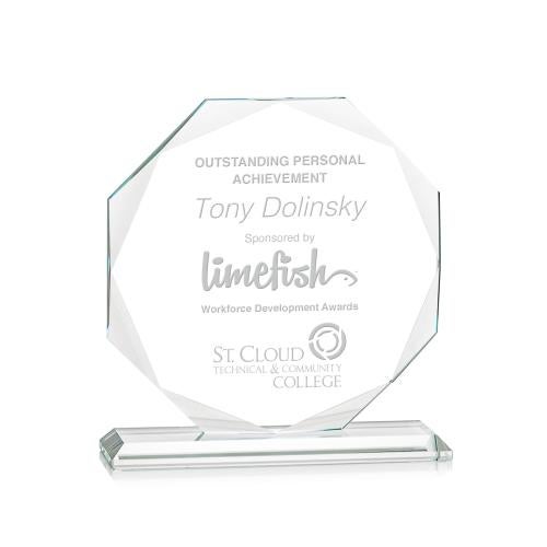 Awards and Plaques - Crystal Trophies - Britt Polygon Crystal Trophy