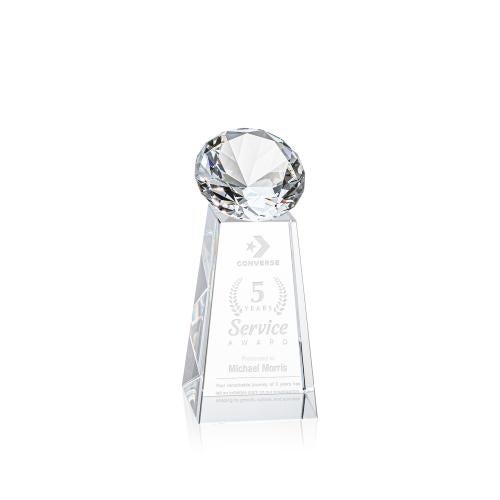 Awards and Plaques - Crystal Trophies - Tall Diamond Crystal Trophy