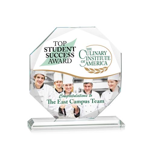 Awards and Plaques - Crystal Trophies - Britt Full Color Polygon Crystal Trophy