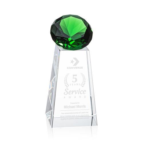 Awards and Plaques - Crystal Trophies - Tall Emerald Crystal Trophy