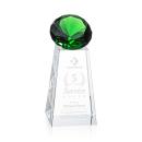 Tall Emerald Crystal Trophy