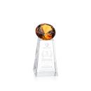 Tall Amber Crystal Trophy