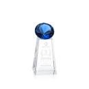 Tall Sapphire Crystal Trophy