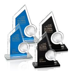Lopez Globe Peaks Crystal Trophy - Crystal Trophies