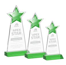 Starlite Green Crystal Trophy - Crystal Star Trophies