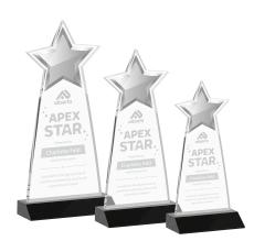 Starlite Black Crystal Trophy - Crystal Star Trophies