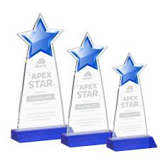 Starlite Blue Crystal Trophy - Crystal Star Trophies