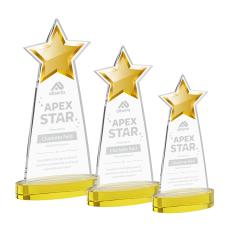 Starlite on Alberton Base Gold Crystal Trophy - Star Trophies