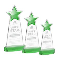 Starlite on Alberton Base Green Crystal Trophy - Star Trophies
