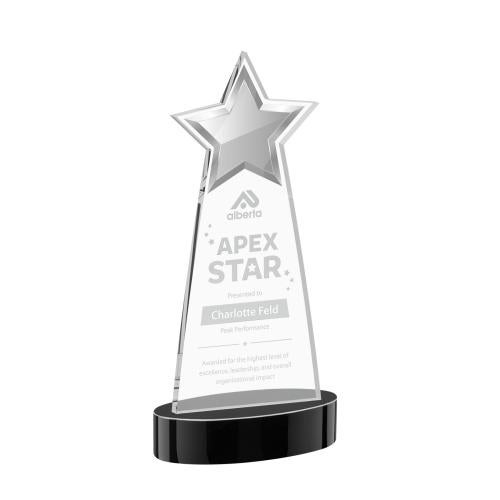 Awards and Plaques - Crystal Trophies - Starlite on Alberton Base Black Crystal Trophy
