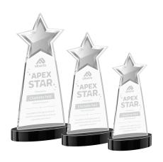 Starlite on Alberton Base Black Crystal Trophy - Star Trophies