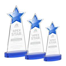 Starlite on Alberton Base Blue Crystal Trophy - Star Trophies