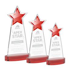 Starlite on Alberton Base Red Crystal Trophy - Star Trophies