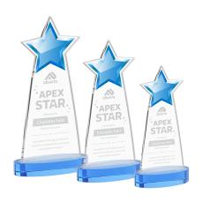 Starlite on Alberton Base Sky Blue Crystal Trophy - Star Trophies