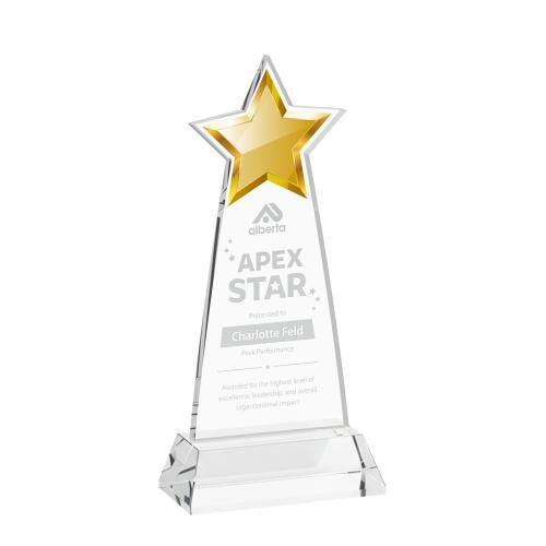 Awards and Plaques - Crystal Trophies - Starlite on Hartford Base Clear Crystal Trophy