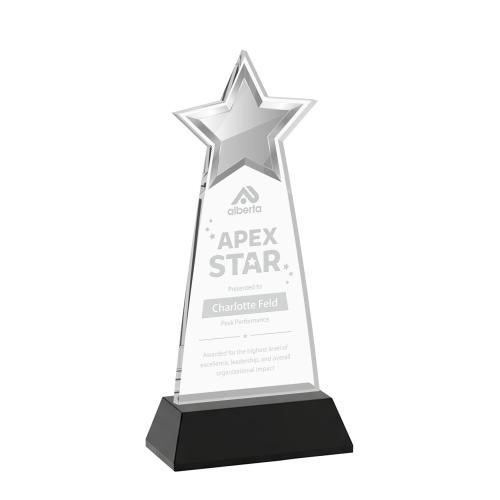 Awards and Plaques - Crystal Trophies - Starlite on Hartford Base Black Crystal Trophy