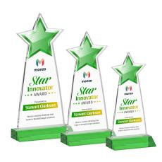 Starlite Full Color Green Crystal Trophy - Star Trophies