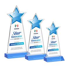 Starlite Full Color Sky Blue Crystal Trophy - Star Trophies