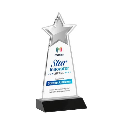 Awards and Plaques - Crystal Trophies - Starlite Full Color Black Crystal Trophy