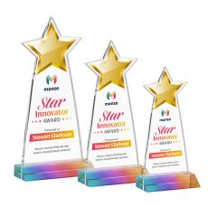 Starlite Full Color Prismatic Crystal Trophy - Star Trophies