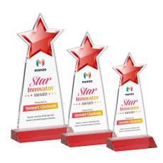Starlite Full Color Red Crystal Trophy - Star Trophies