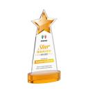 Starlite Full Color on Alberton Base Amber Crystal Trophy