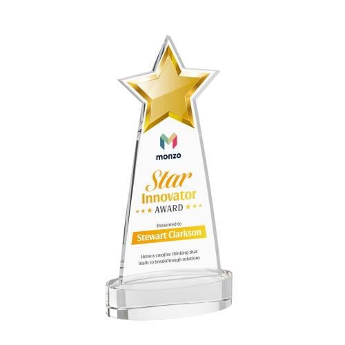 Awards and Plaques - Crystal Trophies - Starlite Full Color on Alberton Base Clear Crystal Trophy