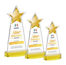 Starlite Full Color on Alberton Base Gold Crystal Trophy - Custom Trophies