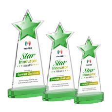 Starlite Full Color on Alberton Base Green Crystal Trophy - Custom Trophies