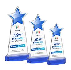 Starlite Full Color on Alberton Base Blue Crystal Trophy - Crystal Trophies