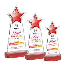 Starlite Full Color on Alberton Base Red Crystal Trophy - Crystal Trophies