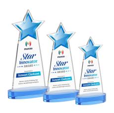 Starlite Full Color on Alberton Base Sky Blue Crystal Trophy - Crystal Trophies