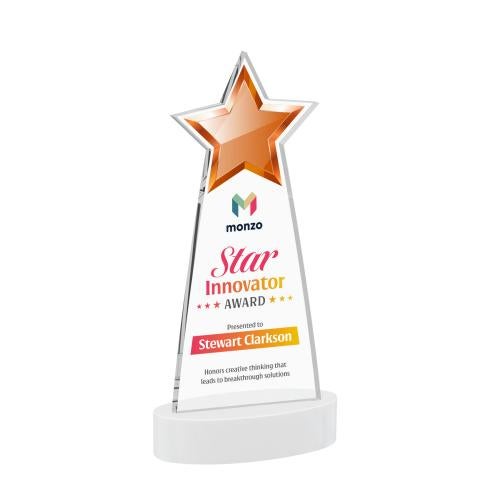 Awards and Plaques - Crystal Trophies - Starlite Full Color on Alberton Base Fagan Crystal Trophy