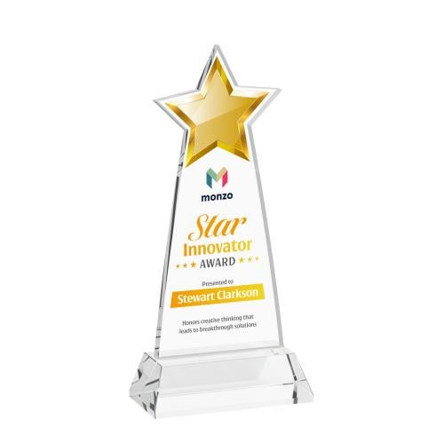 Awards and Plaques - Crystal Trophies - Starlite Full Color on Hartford Base Clear Crystal Trophy