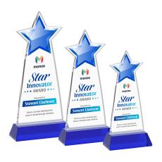Starlite Full Color on Hartford Base Blue Crystal Trophy - Crystal Star Trophies
