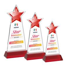 Starlite Full Color on Hartford Base Red Crystal Trophy - Crystal Star Trophies