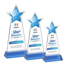 Starlite Full Color on Hartford Base Sky Blue Crystal Trophy - Crystal Star Trophies