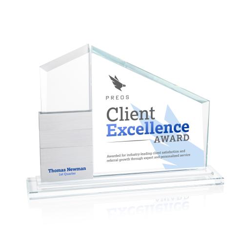 Awards and Plaques - Crystal Trophies - Castlewood Full Color Peaks Crystal Trophy