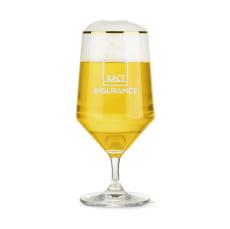 Ledford Gold Rim Beer  - Deep Etch - Beer Glasses