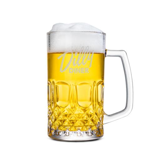 Custom Barware Glasses - Beer Glasses - Bierfaust Beer Stein - Deep Etch