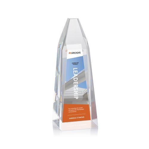 Awards and Plaques - Crystal Trophies - McKnight Full Color Obelisk Crystal Trophy