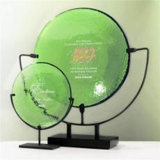 Triplett Celery Circle Glass Trophy - Glass Trophies