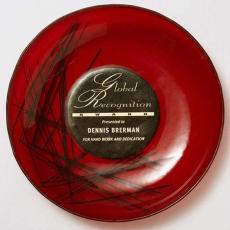 Sapphire Bowl Circle Glass Trophy - Glass Trophies