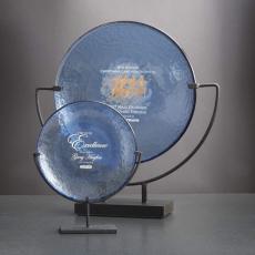 Triplett Cobalt Circle Glass Trophy - Art Glass Trophies